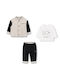 Kids Sweatpants Set Two-tone 3pcs