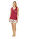 Modalove Set Pijamale pentru Femei Bordeaux