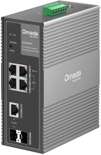 TP-LINK Omada Управляем Суич L2 PoE+ с 4 Порта Gigabit (1Gbps) Ethernet и 2 SFP Порта