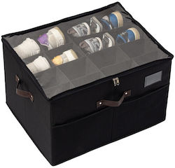 Stoff Schuhaufbewahrungsbox in Schwarz 53x42x33cm