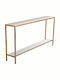 Metal Console Table with Mirror Gold L120xW25.5xH78cm
