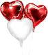 Set 3 Baloane Folie Albe Inimi 45buc