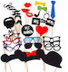Set 31 Accesorii Pentru Petreceri Flippy Colț Foto Props Ochelari Pălării Mustață Cravată Tematică Nuntă Multicolor