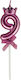 Lumânare Numărul 9 Flippy Coroană Fundiță Design Tort 6 X 2.5 Cm Violet