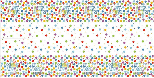 Rectangular Tablecloth Flippy Happy Birthday Collection 137 X 274 Cm Pe Plastic Waterproof Multicolour