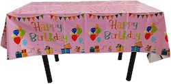 Tablecloth Flippy Foil Happy Birthday Balloon Print 137 X 183 Cm Pink