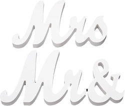 Tischdekoration Flippy Mr Mrs Design Hochzeitsthema 10x20 cm Weiß