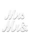 Decorațiune De Masă Flippy Mr Mrs Design Temă De Nuntă 10x20 Cm Albă