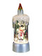 Crăciun Sticlos Lampion Gri 13x5cm.