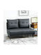 Cu două locuri Canapea Piele ecologică Negru 115x73x83cm.