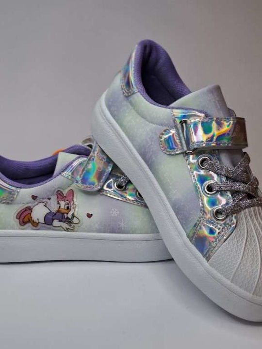 Daisy Kids Sneakers with Hoop & Loop Closure Purple