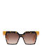 Kyme Women's Sunglasses with Brown Tartaruga Plastic Frame and Brown Gradient Lens