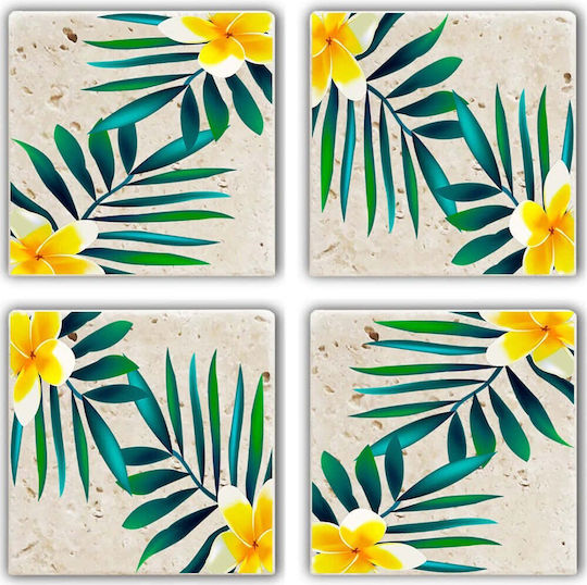 Hermia Untersetzer Stein Mehrfarbig 10x10cm 4Stück