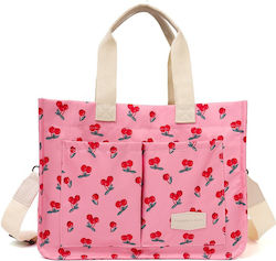 Geantă De Umăr Multifuncțională Cu Închidere Flippy Snap Imprimeu Cireșe Material Textil 33,5 X 25 X 14,5 Cm Roz Geantă De Umăr Multifuncțională Cu Închidere Flippy Snap Imprimeu Cireșe Material Textil 33,5 X 25 X 14,5 Cm Roz