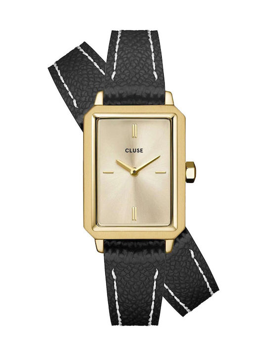 Cluse Women's Watch with Black Leather Strap