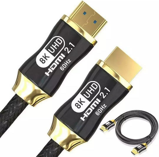 Speed HDMI 2.1 Ultra High Speed 48Gbps 4K 120Hz HDR VRR Cable HDMI male - HDMI male 1.5m Μαύρο