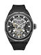 Police Dayton Men's Watch Automatic with Black Rubber Strap