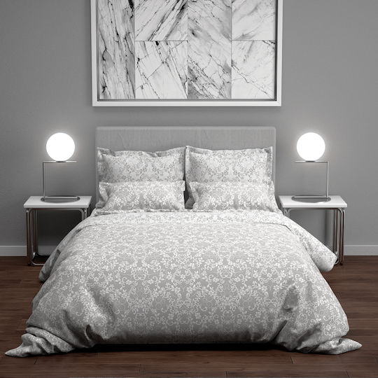 Charalambidis Textiles Σελήνη Υπέρδιπλο 160x200+30εκ. με Λάστιχο Γκρι