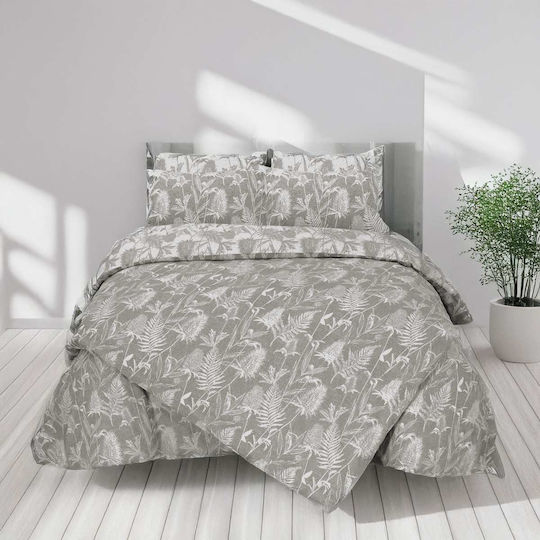 Espree Σετ Σεντόνια Μονά με Λάστιχο 100x200+35εκ. Grey (3τμχ)