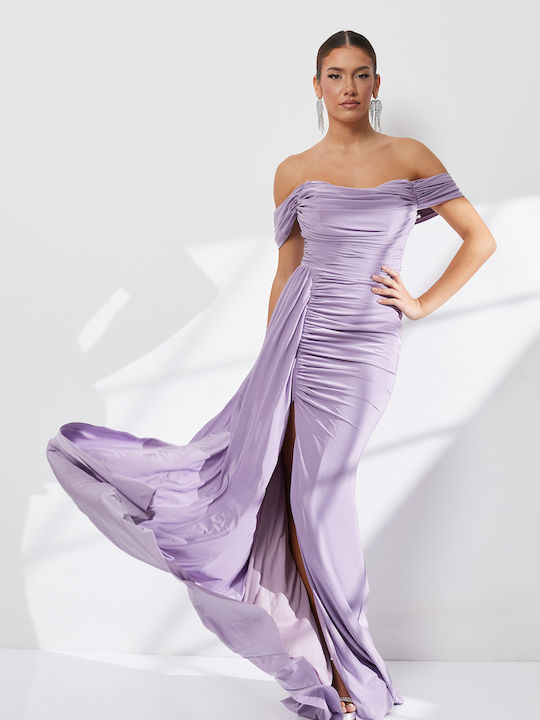 RichgirlBoudoir Rochii Maxi De Seara Drapat Violet
