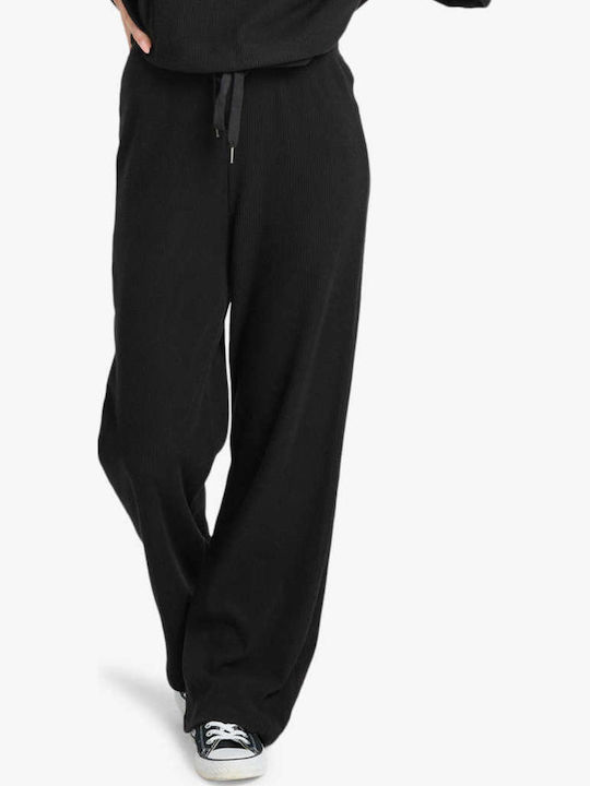 Keep It Straight Women's Fabric Trousers Straight Line Black