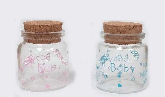 Printed Glass Jar Baby Fd-50 4.7cm X 5cm 0503180 Pink 12 Pieces