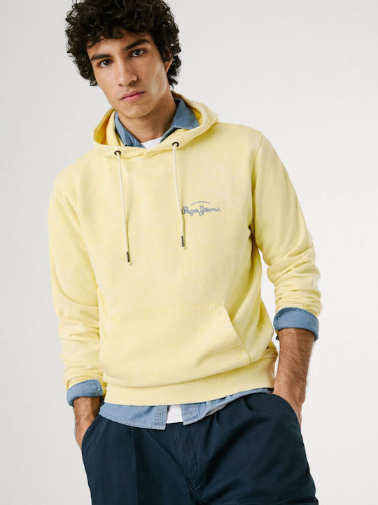 Pepe Jeans Φούτερ με Κουκούλα Κίτρινο