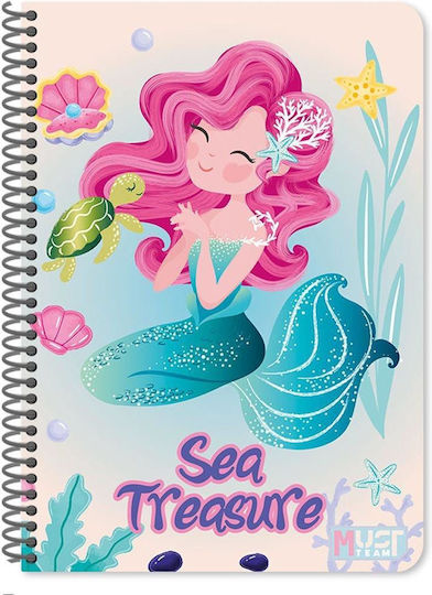 Must Team Спирал Тетрадка На райета A4 30 Листа Sea Treasure 1бр