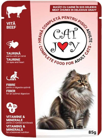 iPetStore Hrană Umedă pentru Pisici în Pliculeț cu Carne de vită 85gr