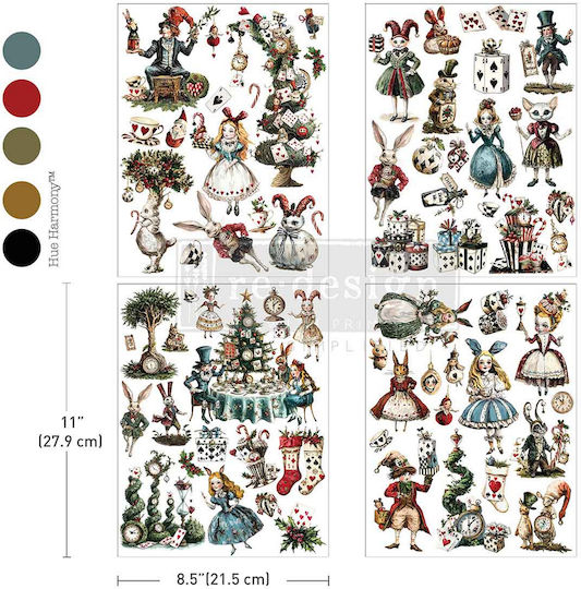 Hârtie Decor Transfer Prima Re-design Whimsical Holiday Dreams 28x21.5cm 3+1 Bucăți