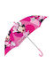 Disney Kids Curved Handle Umbrella with Diameter 70cm Fuchsia