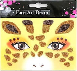 Temporary Face Sticker Flippy Makeup Face Art Halloween Theater Giraffe Pattern Yellow