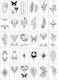 Set 30 Temporary Tattoos Flippy Water-based Design 1 Black