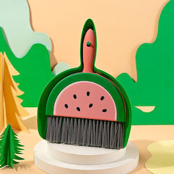 Mini Broom Dustpan Set Flippy Little Cleaner Household Use Office Kitchen Home Watermelon Pattern 23 X 18 Cm Pink-green