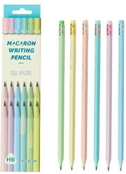 Set 12 Black Pencils Flippy School Students Eraser Multicolor Pal Model Set