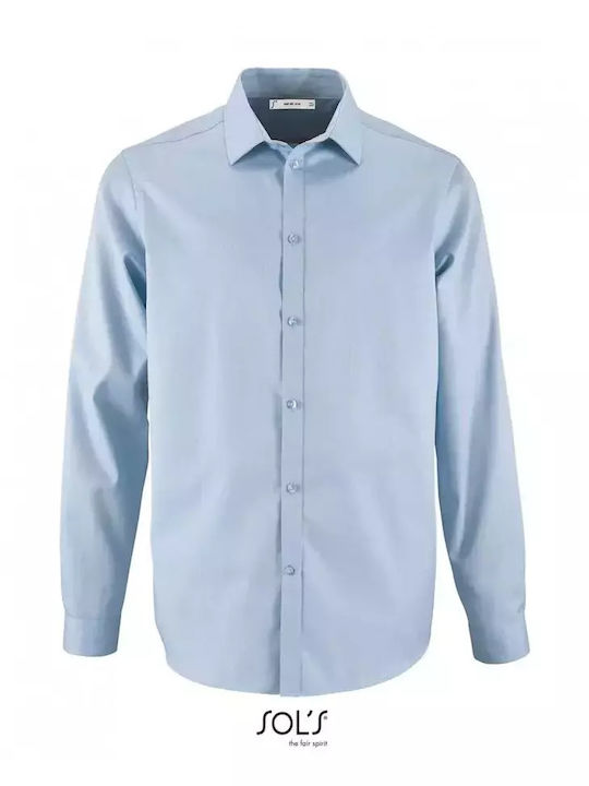 Sol's Brody Langärmlig Baumwolle Hemd Sky Blue