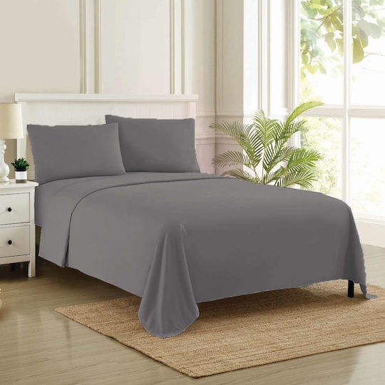 Espree Παπλωματοθήκη Βαμβακερή Μονή 160x240 Solid Dark Grey