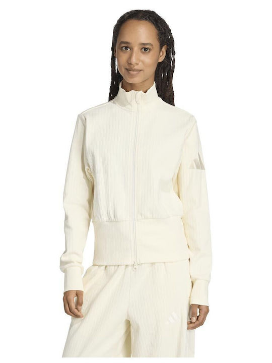 Winterized Damen Sweatshirtjacke Ecru