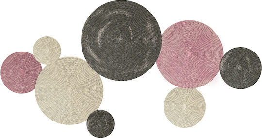 Homcom Wall Art 8 Discs 3D Metal 110x7x58 cm Bronze Orange Yellow 83c-159v00mx