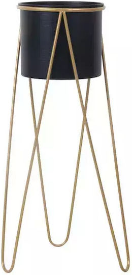 Marhome Ghiveci Metalic Auriu cu suport 25x75.5εκ.