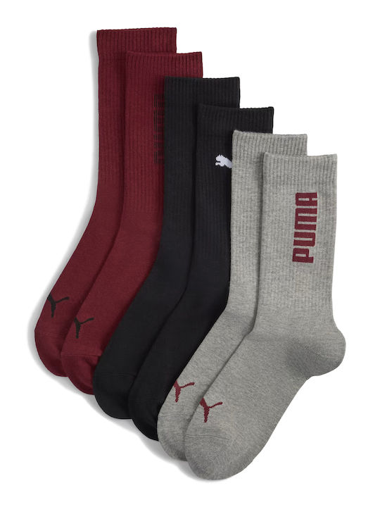 PUMA Logo Αθλητικές Κάλτσες Πολύχρωμες 3 Ζεύγη
