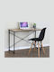 Desk Bailon Wooden Oak, Μαύρο with Metal Legs 100x40x70cm