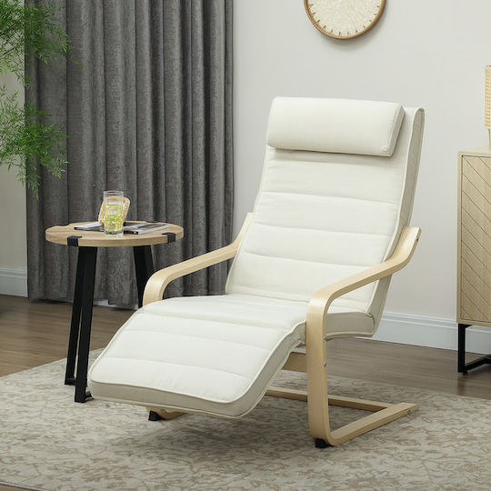 Πολυθρόνα Relax Massage με Υποπόδιο Εκρού 67x95x101cm