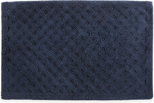 Nef-Nef Homeware Bath Mat Cotton Bath Mat Vania Blue/black 60x90cm