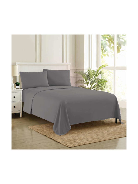 Espree Solid Σετ Μαξιλαροθήκες Dark Grey 52x72εκ.