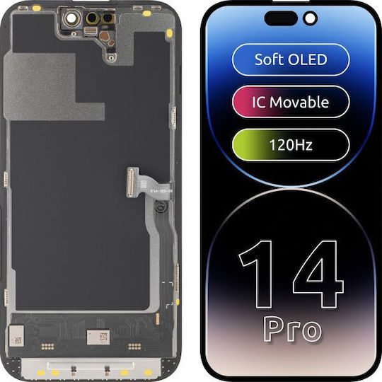 Mp LCD Display Modul Apple iPhone 14 Pro Weiches OLED IC Beweglich 120Hz FHD Version Schwarz