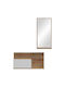 Miranda Entry Furniture with Mirror & Shoe Rack White-oak 60x30x89.5cm