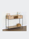 Wooden Console Table Wood & Metal Oak / Black L100xW35xH80cm