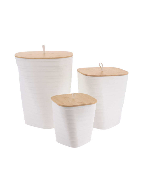 Bathroom Set of 3 Baskets PP 3 Sizes 30x24x24 cm Eurocasa