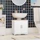 Kleankin Waschtisch mit Waschbecken L60xB60xH33cm White